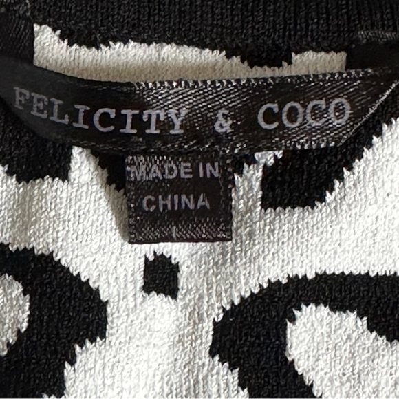 Felicity & Coco Abstract Animal Print Stretchy Bodycon Knit Midi Dress Size L - Picture 7 of 9